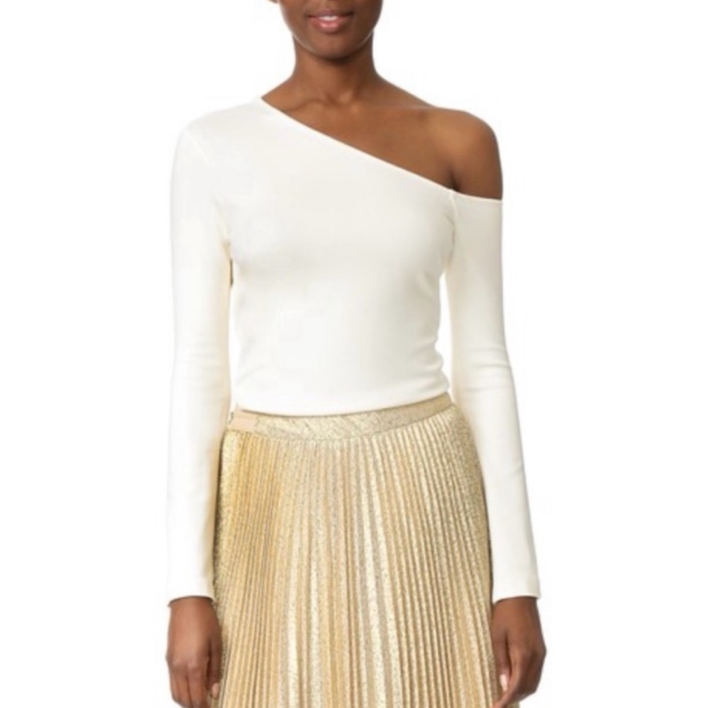 L’Agence Jenny Cold Shoulder Cream Top